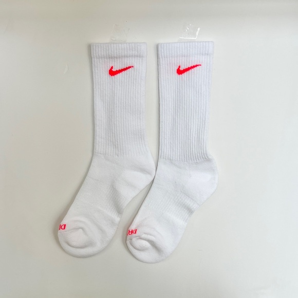 Nike white hot pink swoosh ribbed tube socks - Picture 1 of 4